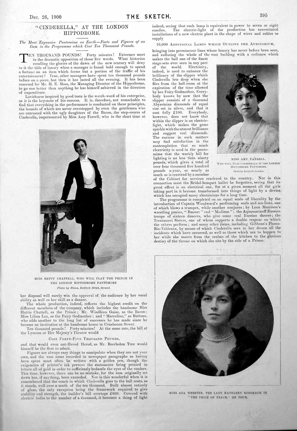 Antique Print Hetty Chattell Amy Farrell Ada Webster Robert Ganthony 1900 20th