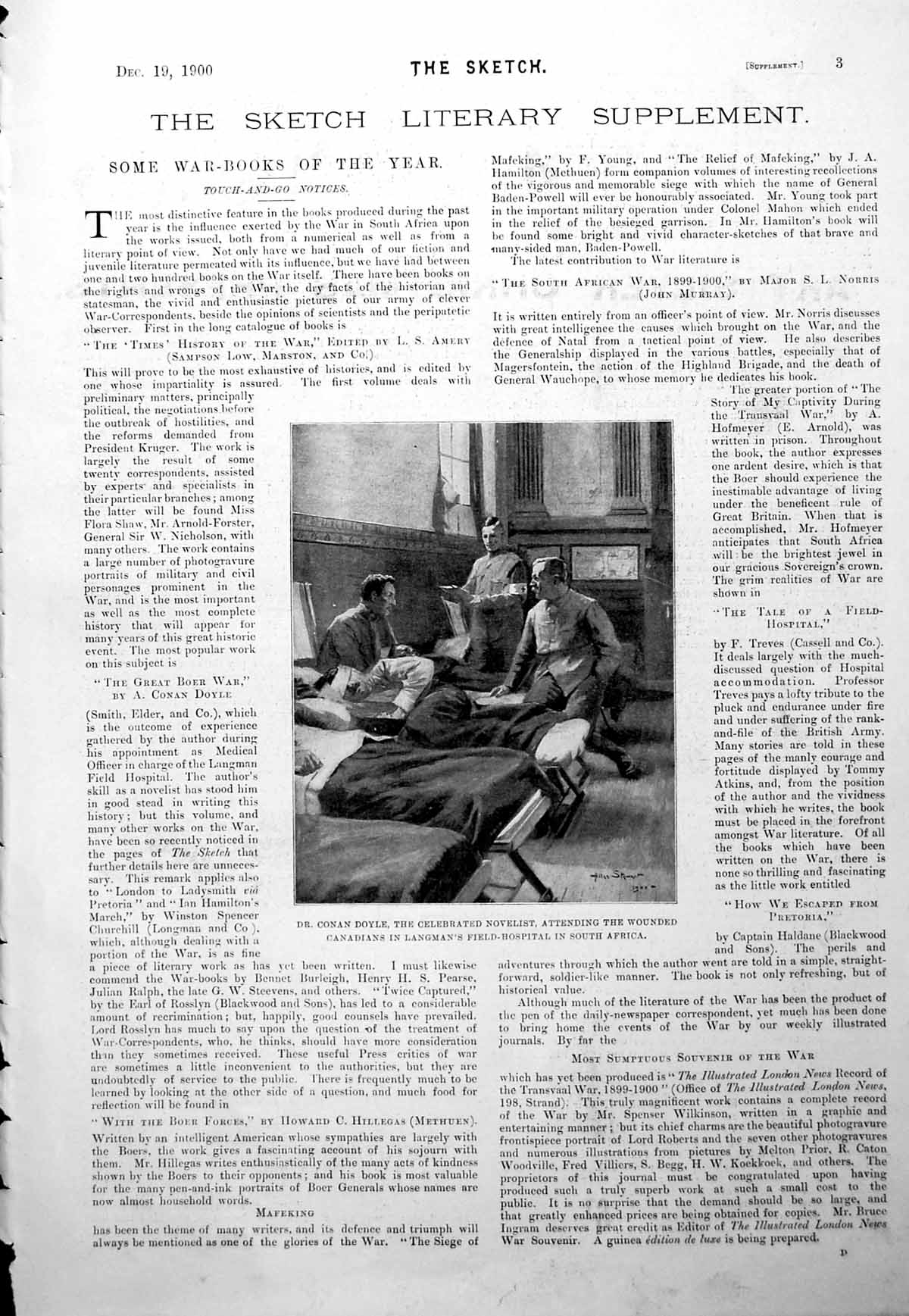 Old Dr Conan Doyle Novelist Attending Woulded Canadians S Africa 1900 Victorian