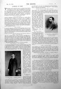 Original Old Antique Print Tom Gallon Percy White Professor David Masson 1900