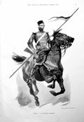 Antique Old Print War A Turkish Lancer Sier Horseback R Caton Woodville 1900