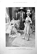 Antique Old Print R Sauber Shakespeare Quote Lady Breeches Talking Dress 1900