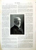 Old Antique Print Late Honourable James G Blaine Photograph Portrait 1893 19th