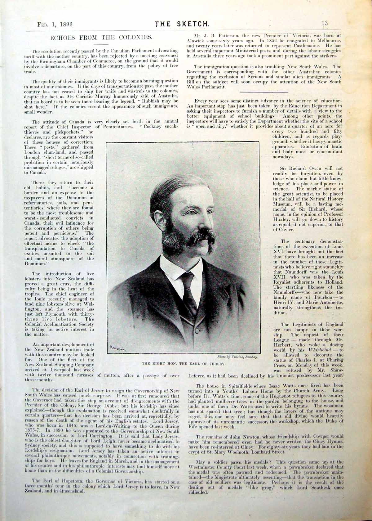 Antique Old Print Earl Jersey Tea Room House Commons Gentlemen Seated 1893 0