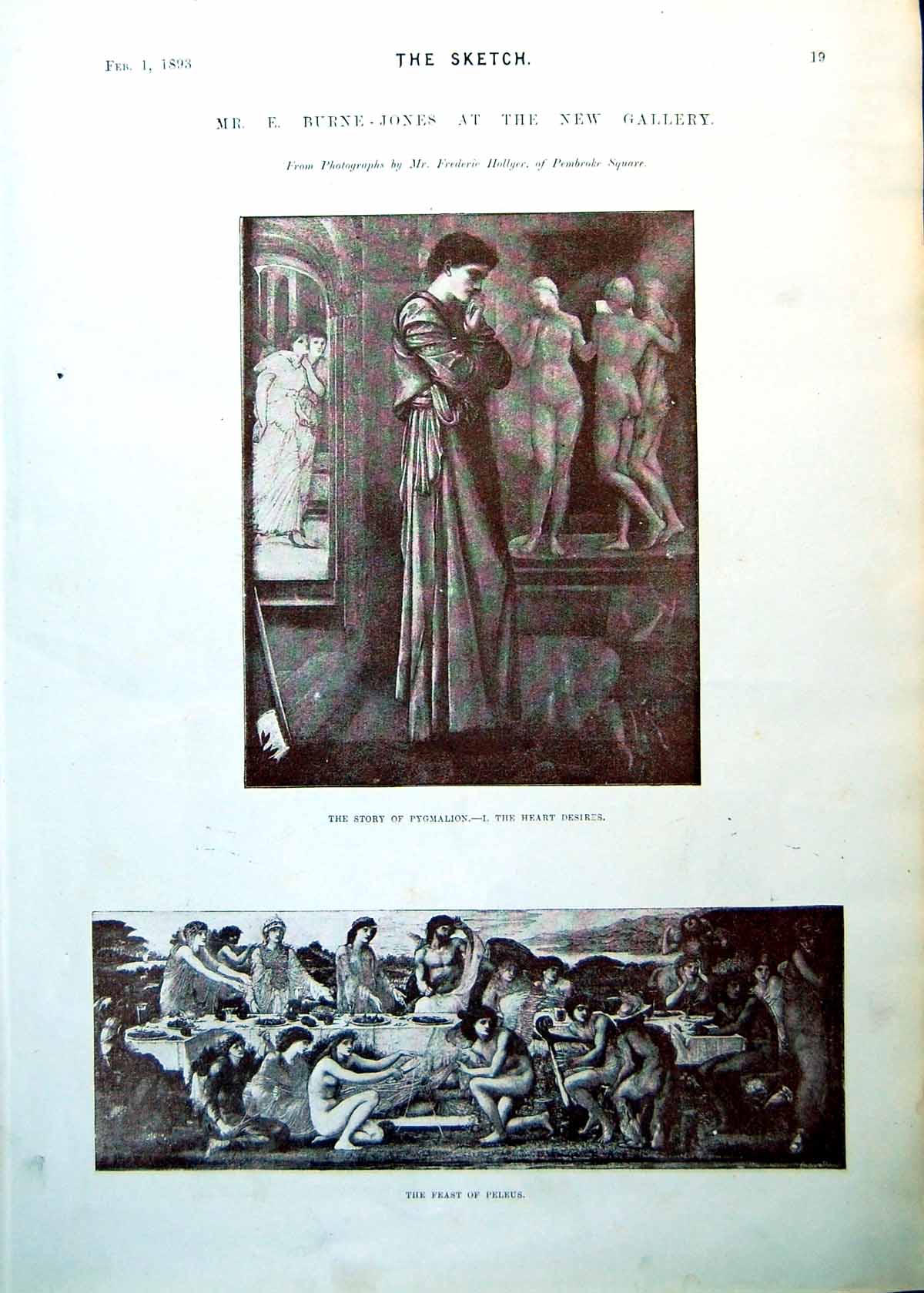 Antique Old Print E Burne-Jones New Gallery Pygmalion I Ii Wine Circe 1893 0