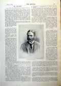 Antique Old Print Mr Edward Ponsonby Secretary To Speaker House Commons 1893
