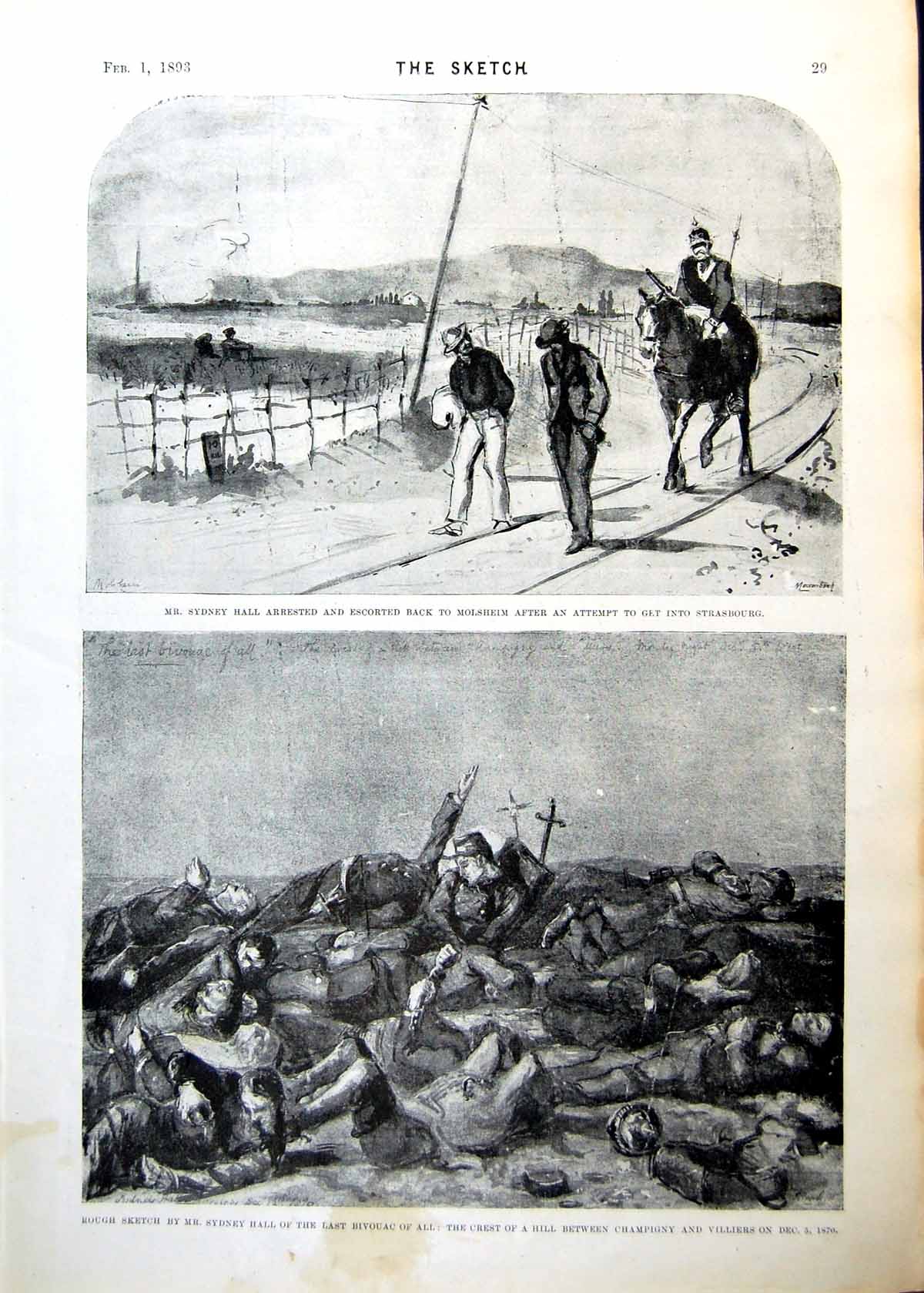 Antique Print Mr S Hall War Sketcher Arrested Rough Sketches Paarnell 1893 0