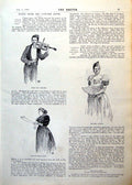 Antique Print Concert Room Sketches Violinist Singers Ladies Fashions 1893 0