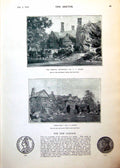 Old Antique Print Terrace Mynthurst Speke Hall Marie Leyton Dancer 1893 0 19th