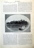Antique Old Print Government House Sydney Lady Hing Letter Man Piano 1893 0 19th