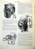 Old Print Novel Illustrations Lady Detected Husband Lad Learns Bowl 1893 19th
