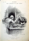 Old Antique Print Parliamentary Amenities Gladstone Balfour Argument 1893 19th
