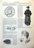 Antique Old Print Ladies Page Presents Cloak Coiffure Weddings Cadogan 1893