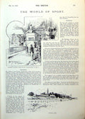 Antique Print Athletics Southern Counties Cross Country Football Oval 1893