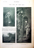 Antique Old Print Art Hoppner Vincent E Burne-Jones Tower Brass Child 1893