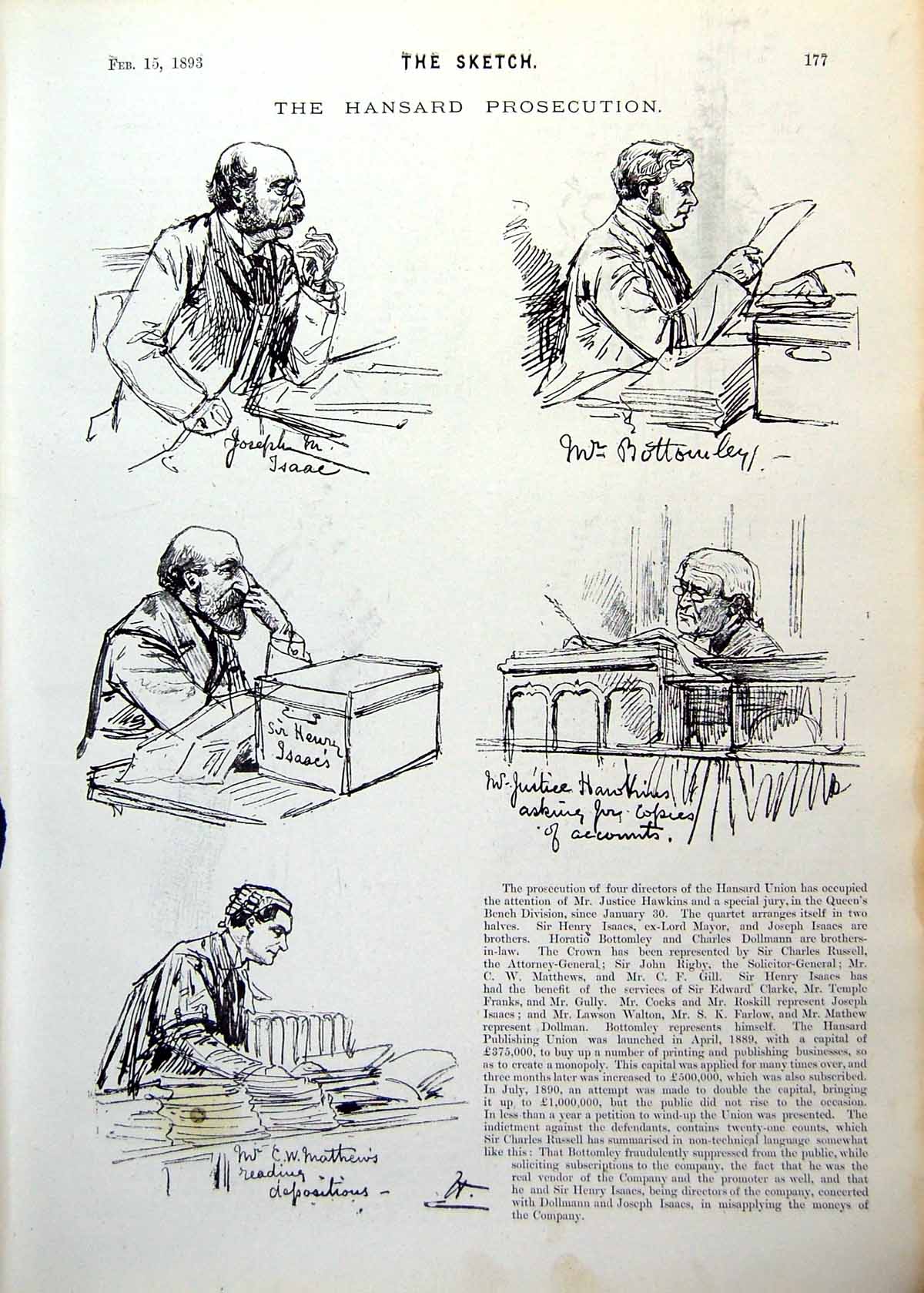 Old Hansard Prosecution Court Officials Parliament Keir Hardie 1893Victorian