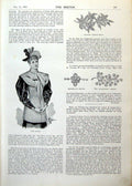 Antique Old Print Ladies Page Jacket Brooches County Councillor Play 1893 19th