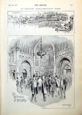 Antique Print Parliament Galleries Scene Lobby Frozen Out Peers After 1893