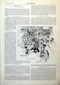Original Old Antique Print Welcoming The Premier Packed Houses Parliament 1893