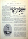 Antique Old Print Oxford Cambridge Football Heath Nickalls Waterloo Cup 1893