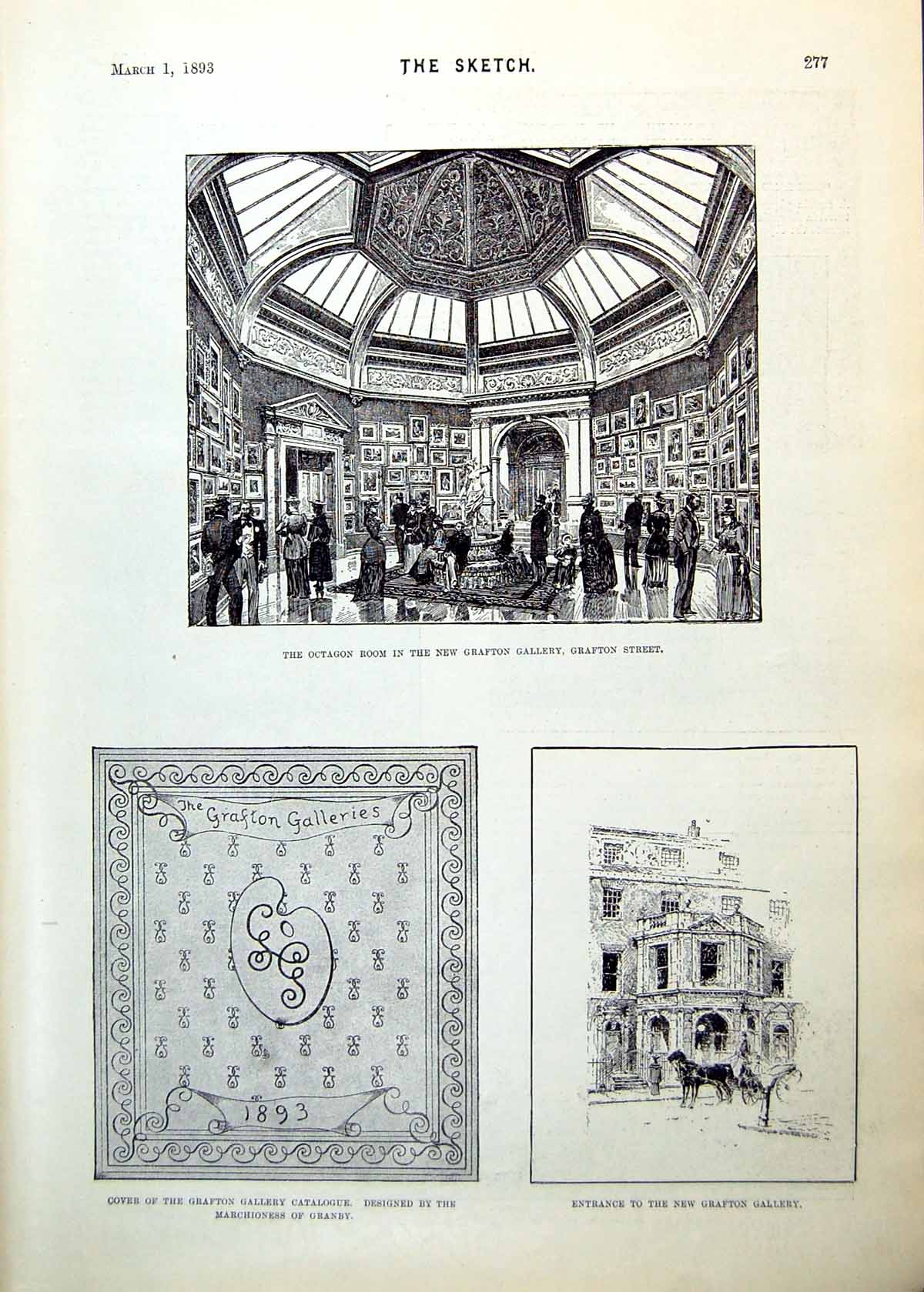 Antique Print Octagon Room Grafton Gallery Entrance Armenian Children 1893