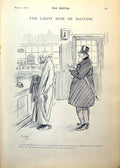 Antique Old Print Landlord Collecting Rent Moses Dogs Antics Bone Duck 1893