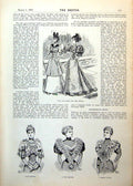 Antique Old Print Coat Dress Spring Lace Berthe Pretty Fichu Lady Models 1893