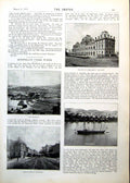 Antique Old Print Queensland Under Water Brisbane Floods Book Rabelais 1893