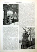 Antique Old Print Rabelais Man Woman Arches Ship Earl Compton Sketches 1893
