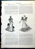 Old Antique Print Fashions Beautiful Gowns Cape Jacket WaterproHat 1893 19th