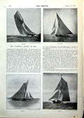 Antique Old Print Yachting Season Mohawk Valkyrie Reverie Iverna Yachts 1893