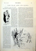 Antique Old Print Amazons Court Theatre Characters Scene Terriss Elliot 1893