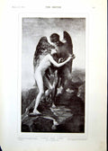 Antique Print Love And Life Gf Watts Angel Woman Below London Bridge 1893 19th