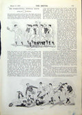 Old Print England V Scotland Football Arthur J Gould Famous Player 1893 19th