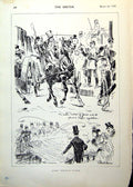 Old Print Last Week'S Paris Traffic Regulation Horses Coaches Ribbon 1893 19th