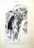 Antique Old Print Boat Race Suspicious Looking Party Romantic Interlude 1893