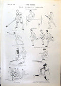 Antique Print Varsity Sports Hurdles Hammer Shot Sketches Paris Horse 1893