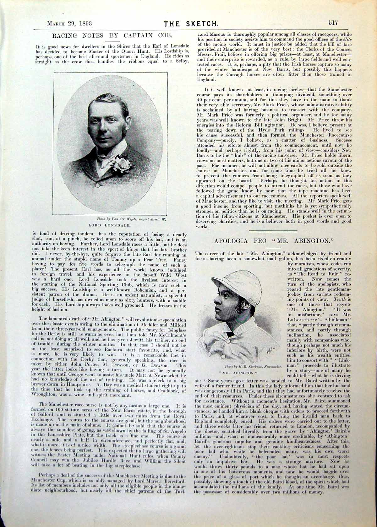 Old Antique Print Lord Lonsdale Mr Abington Queen Anne Morning Room 1893 19th