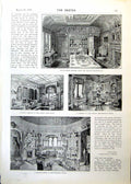 Antique Old Print Room Adaptations French Renaissance Queen Anne Italian 1893