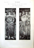 Old Print E Burne-Jones New Gallery Angels Creation 3Rd 4Th 5Th 6Th 1893