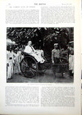 Antique Old Print Mr Clement Scott Jinricksha Columbo Ceylon Onlookers 1893