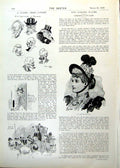 Old Print Chess Contest Players Spectators Ladies Page Empire Bonnet 1893 19th