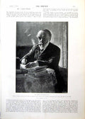 Original Old Antique Print Mr Henry Labouchere Mp Study For House Commons 1893