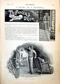 Antique Old Print Ghostly Figure Man Seeking Moonlight Three Men Boat 1893