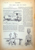 Antique Print Mount Salak Dalang Javanese Actress Cottage Bas-Relief 1893 19th