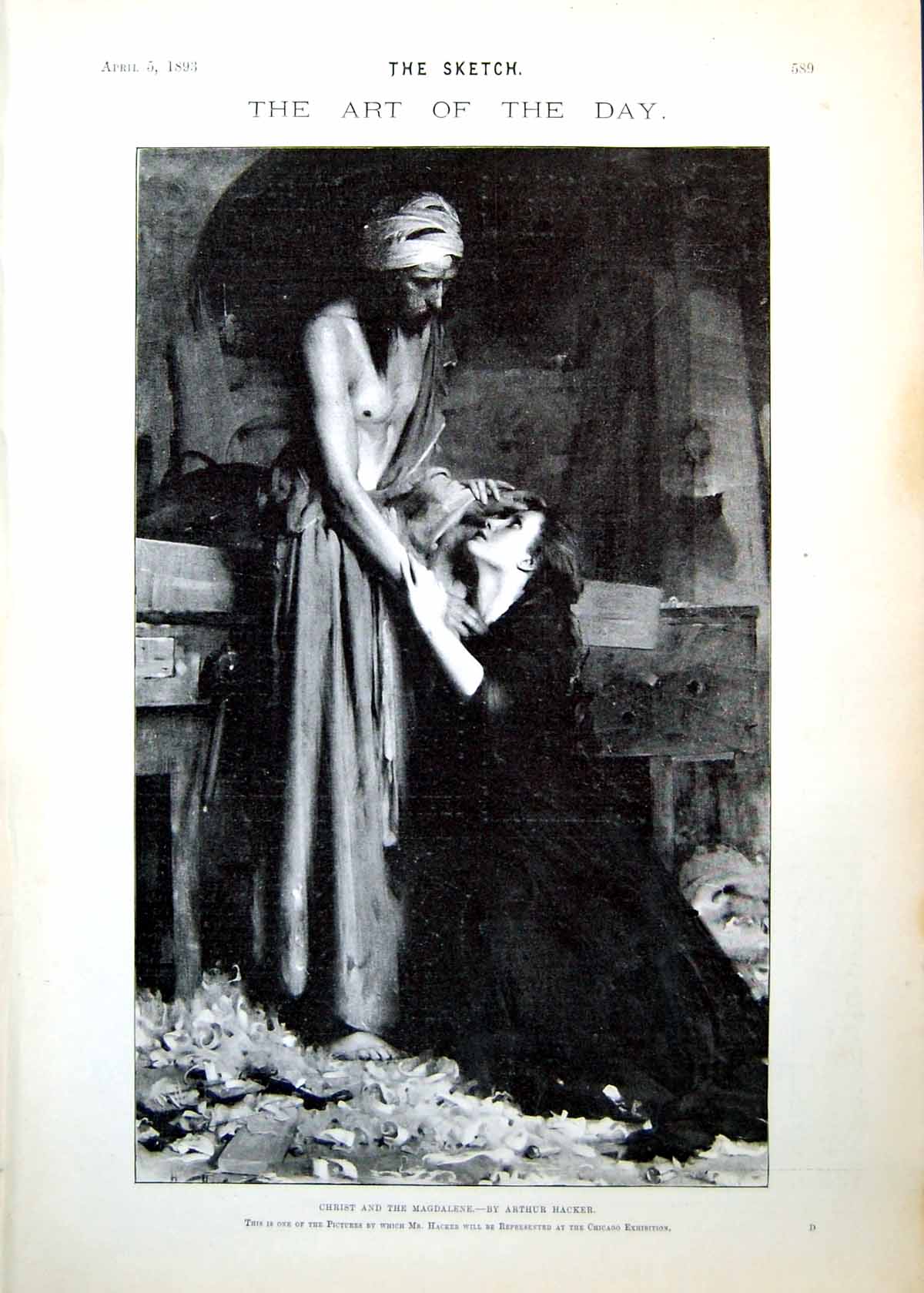 Antique Print Art Christ Magdalene Papendrecht Alhambra English Farm 1893 19th