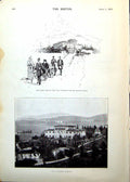 Old Print Queen Leaving Villa Palmieri Horse Cart Florence Boudoir 1893 19th