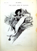 Old Literature Lighter Side Lady Books Scroll Elephant Cartoon 1893Victorian