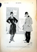 Antique Old Print Men Talking Cut Coat Juryman Cartoon Sketches Usher 1893