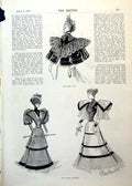 Antique Old Print Satin Cape Smart Costumes Pretty Blouses Spring Gown 1893