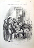 Antique Old Print Cartoon Back From Easter Holidays Boy Hamper Home Rule 1893
